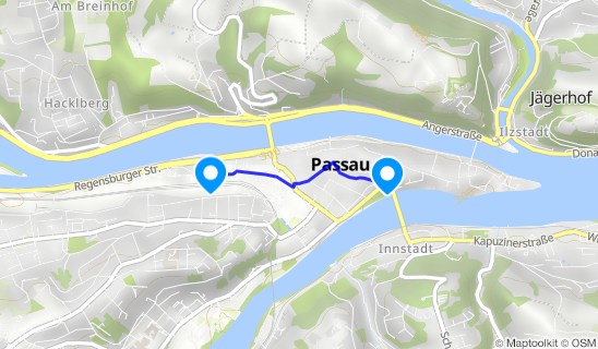 Kartenausschnitt Bahnhof Passau Hbf